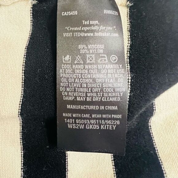 Ted Baker London Womens Black Multi Accordion Striped Knit Bodycon Dress Size 2 - Picture 7 of 8